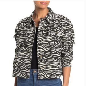 John + Jenn Twill Zebra Print Jacket NWT  Large